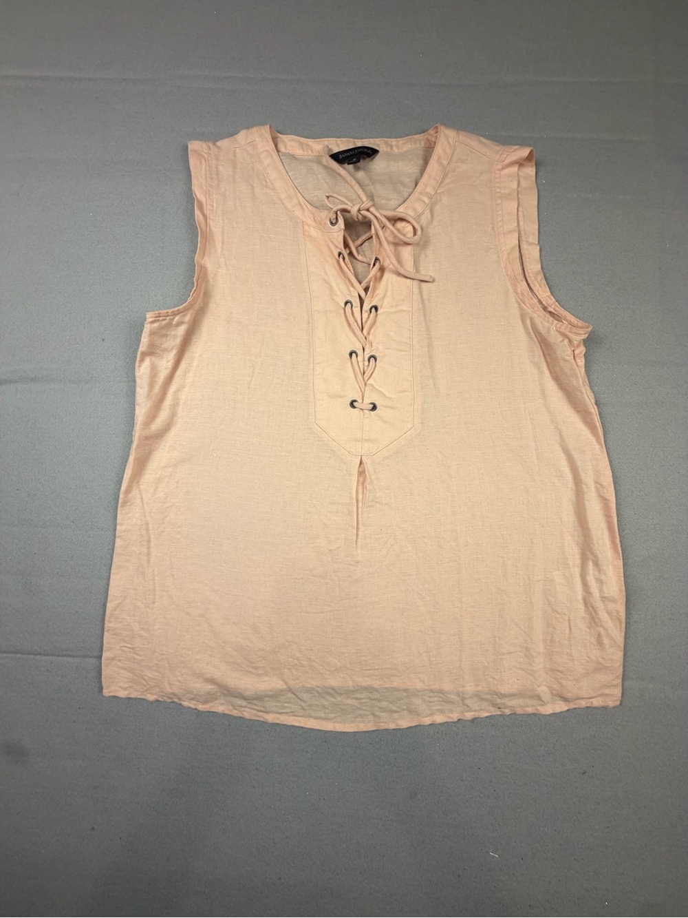 Banana Republic Lace-Up Sleeveless Tank in Light Blush M